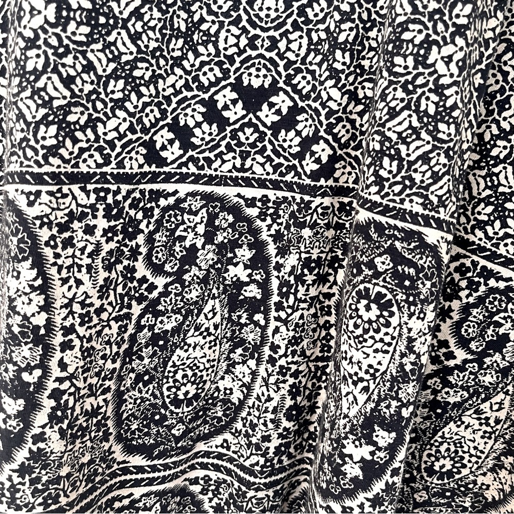 Lucky Brand Printed Top Navy and White 3/4 Sleeve Size L - Picture 4 of 6